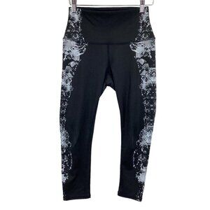 Alo Women's High-Waist Black & White‎ Crystal Print Leggings Size XS Xsmall